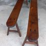 Set Of Two Antique French Solid oak Benches very sturdy  strong and solid Beautiful Patina Image 6