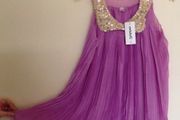 New Designer Girls Vintage Sequin Pleated Chiffon Party Dress 8-9yrs