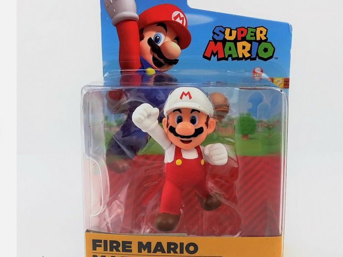 BRAND NEW Super Mario Fire Mario Fist Bump 2.5 inch Action Figure