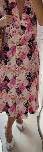 Nobody's Child pink floral midi Sz 14UK