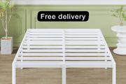 High White King Size Bed Frame 5ft with Rounded Corners