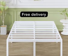 High White King Size Bed Frame 5ft with Rounded Corners