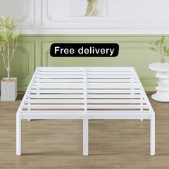 High White King Size Bed Frame 5ft with Rounded Corners
