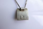 Vintage Sterling Silver 925 Chain &amp; Pendant Necklace (length 16,5" - 8,83g)
