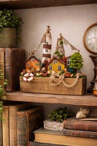 Wooden lighthouse coastal scene!