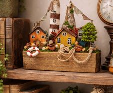 Wooden lighthouse coastal scene!