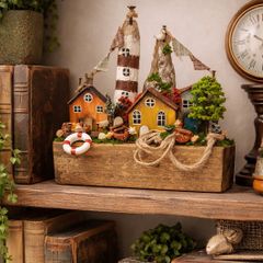 Wooden lighthouse coastal scene!