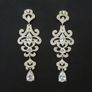 Vintage Style Crystal Dangle Silver Earrings Image 3