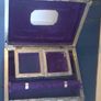 Book-shaped silver jewellery box with purple velvet lining Image 4
