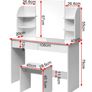 BRAND NEW Modern Dressing Table Set Cosmetic Table With Mirror 2 Drawers 4 Shelves For Home Bedroom 108x42x142cm Image 3
