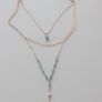 Gold Tone Layered Turquoise Bead Necklace Image 4
