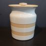 Fabulous RARE Collectable Traditional Cornishware Storage Jar in the Very Rare and Discontinued Gold & White Colourway, TG Green, Restyled by Judith Onions, Circa 1968 to 1975 Image 2