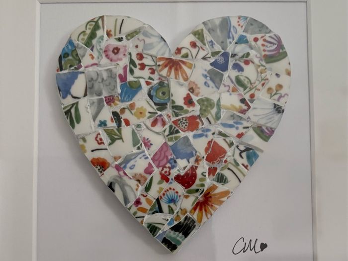 Handmade Framed Mosaic Heart