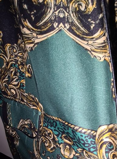 River Island Green & Black Silk Blazer Size 16
