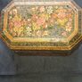 Antique 19th Century Kashmiri Lacquered Papier Mache box featuring ornate floral and bird motifs Image 2