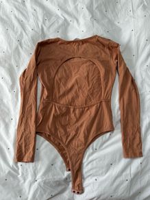 Outrageous Rust Bodysuit with Open Back Size S