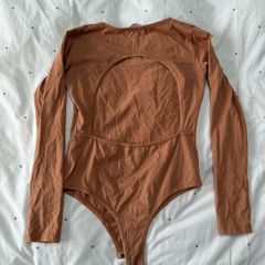 Outrageous Rust Bodysuit with Open Back Size S