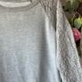 sweatshirt Hollister grey sweatshirt with 3/4 lace sleeves scoop neckline medium Image 6