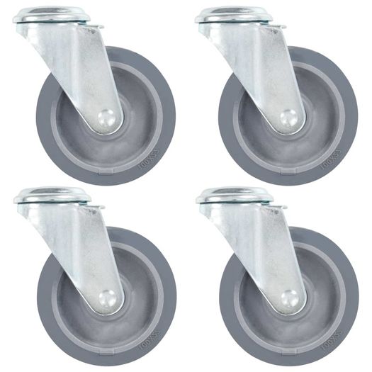 16 pcs Bolt Hole Swivel Casters 100 mm