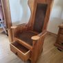 Rustic Pine Wingback Accent Chair with Storage Drawer (Lambing Style) Image 2