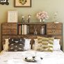 Double Bed Headboard with Storage, Freestanding Headboard with 4 Fabric Drawers & Shelves, Adjustable Bed Frame Connectors, Bedroom Storage Headboard Image 4
