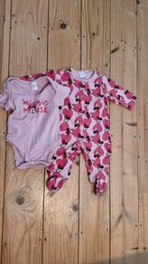 Minnie mouse vest and babygrow, never worn