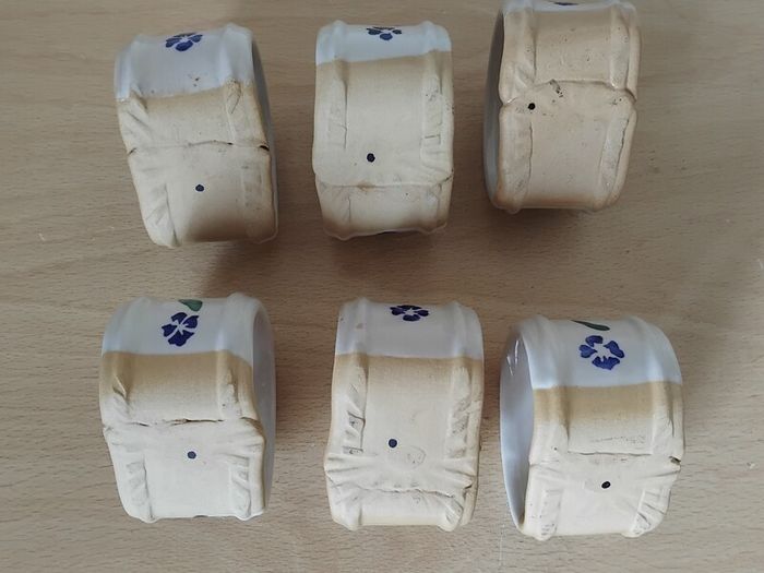 6 x Nicholas Mosse ceramic napkin holders Pansy pattern "seconds" FREEPOST