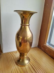 Brass single rosebud vase