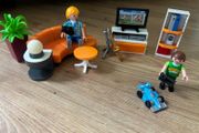 Playmobil modern living room set with working light