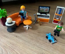 Playmobil modern living room set with working light 9267
