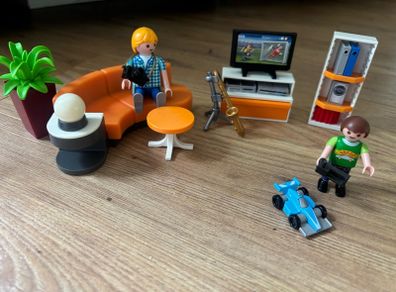 Playmobil modern living room set with working light