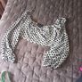 Size 10 White with velvet black polka dot cropped top Image 8