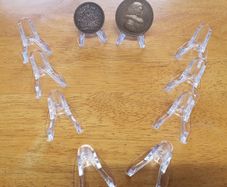 Coins/medals Etc - 10 X Clear Acrylic Display Stands