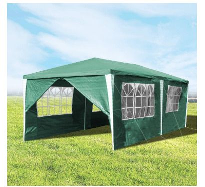 3 x 6 m Gazebo  Party Tent  Garden Gazebo with 6 Side Panels for Wedding Party, Garden Camping