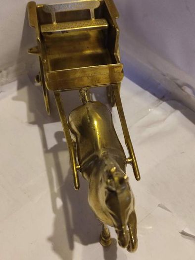 Vintage Brass Horse and Cart