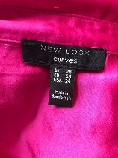 New Look curves pink satin blouse (size 28)