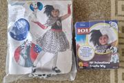 cruella costume and wig 3-4 years