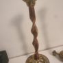 Two unusual gothic brass and copper candlesticks Image 2