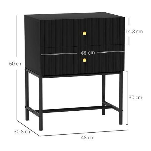 2-Drawer Bedside Table