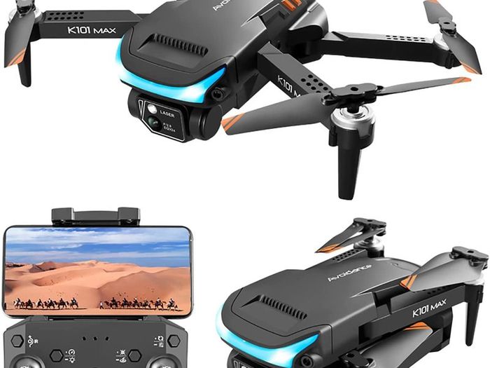 Foldable Drone with 4K HD Camera Three-Sided Obstacle Avoidance Drones 3 Battery