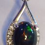 Ethiopian Black Opal 1.65 ct, S925 Silver Pendant rhodium plated Image 3