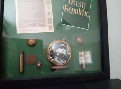 Irish memorabilia shadow box
