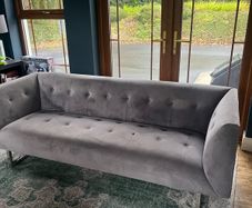 Grey Velvet 3/4 person couch