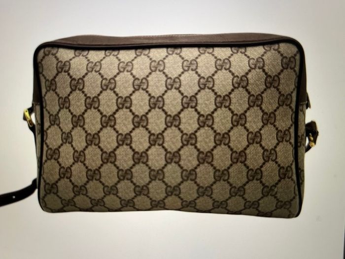 Gucci GG Supreme Canvas Shoulder Bag with Web Stripe and Interlocking G