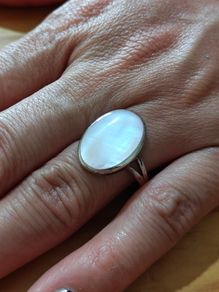 Sterling Silver Ring - Size P/Q - Stamped for Silver (S12)