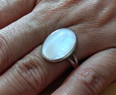 Sterling Silver Ring - Size P/Q - Stamped for Silver (S12)