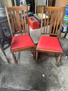 Set of 3 vintage wooden dining chairs