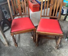 Set of 3 vintage wooden dining chairs