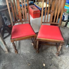 Set of 3 vintage wooden dining chairs