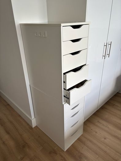 2x IKEA ALEX Drawer Units, white